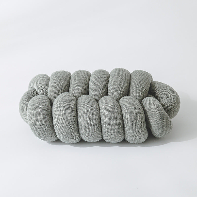 Knitting Knotted Waist Pillow Office Nap Pillow-Gray-45*25*15 cm-Free Shipping at meselling99