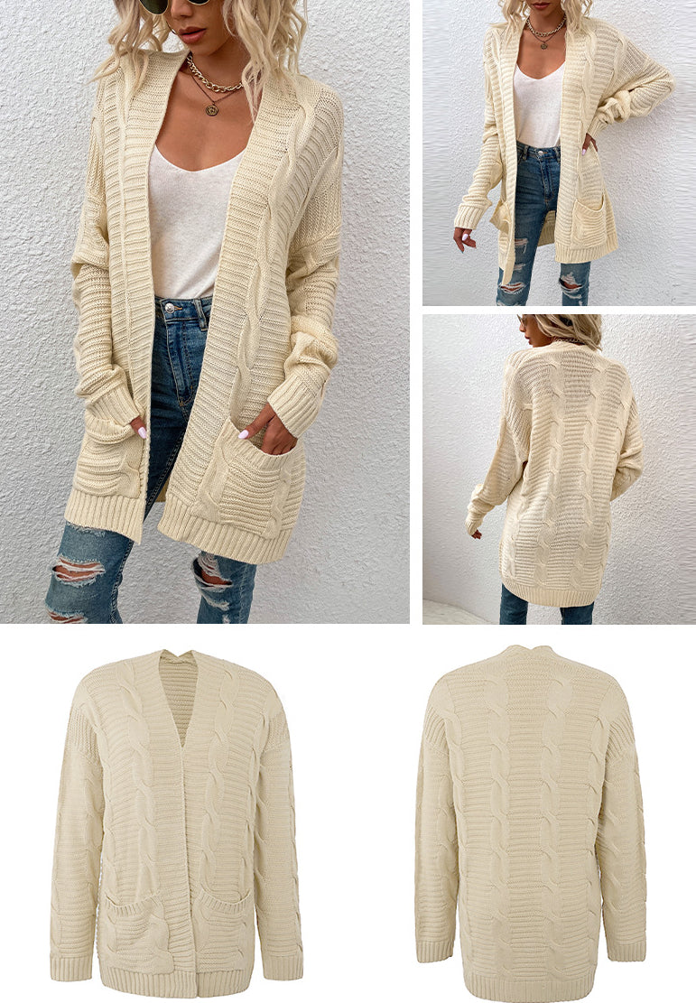 Fashion Twist Design Knitted Long Cardigan Sweaters-Shirts & Tops-Free Shipping at meselling99