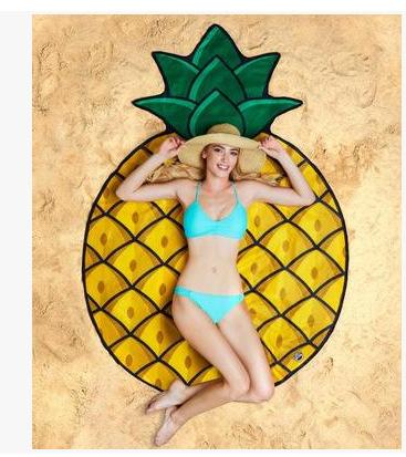 Women Summer 3D Print Beach Round Beach Towel-Pineapple-150*150cm-Free Shipping at meselling99