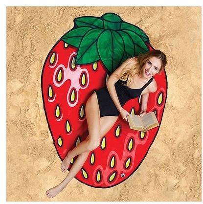 Women Summer 3D Print Beach Round Beach Towel-Strawberry-150*150cm-Free Shipping at meselling99