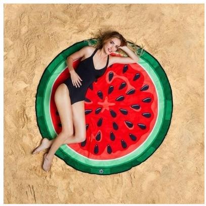 Women Summer 3D Print Beach Round Beach Towel-New Watermelon-150*150cm-Free Shipping at meselling99
