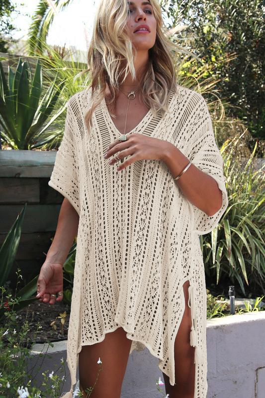 Summer Beach Loose Bikini Cover Ups-Apricot-One Size-Free Shipping at meselling99