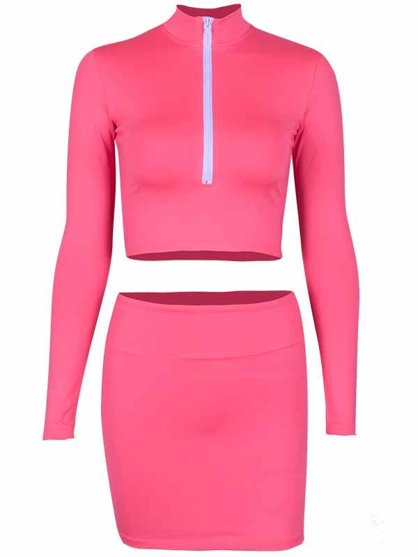 Meselling99 Sexy Long Sleeves Tee And Skirt Suits-Yoga&Gym Suits-Free Shipping at meselling99