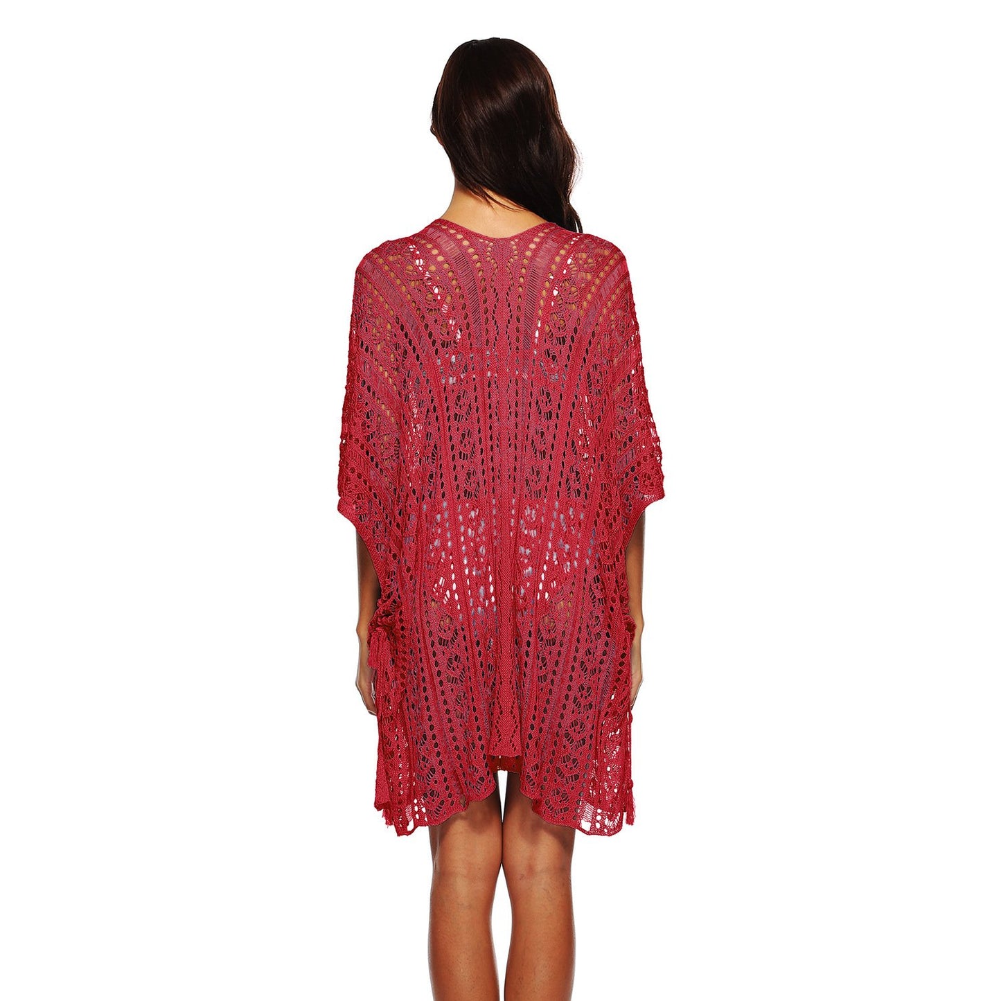 Summer Women Hollow Out Batwing Sleeves Beach Cover Ups Dress--Free Shipping at meselling99