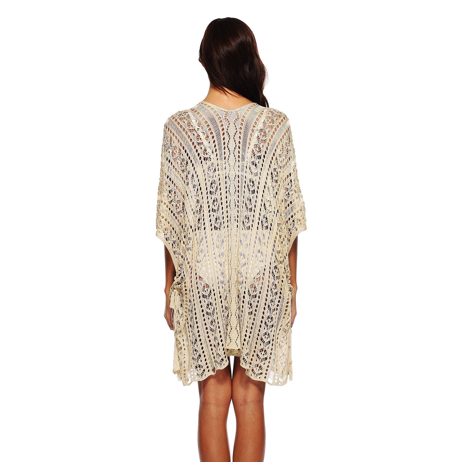 Summer Women Hollow Out Batwing Sleeves Beach Cover Ups Dress--Free Shipping at meselling99