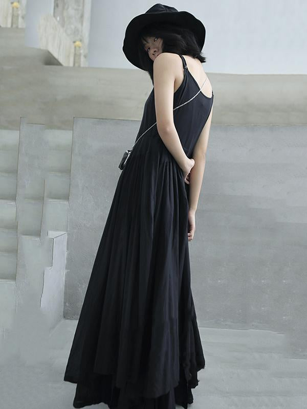 Meselling99 Original Solid Off-The-Shoulder Suspender Dress-Maxi Dress-Free Shipping at meselling99