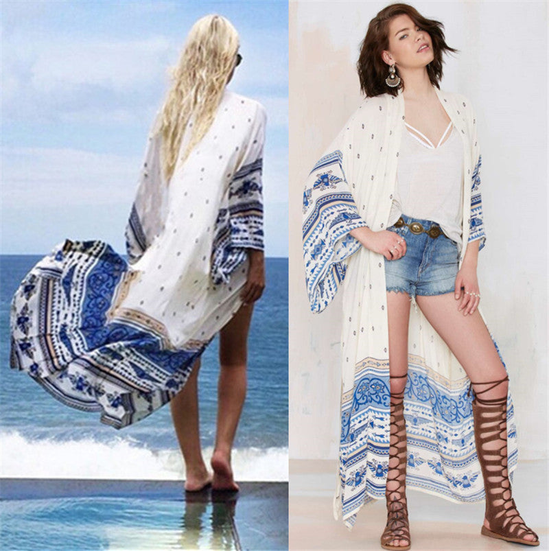 Casual Chiffon Bikini Cover Ups Dresses-The same as picture-One Size-Free Shipping at meselling99