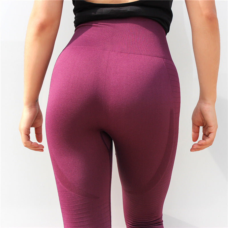 Sexy Outdoor Fitness High Waist Women Yoga Leggings-Pants-Wine Red-S-Free Shipping at meselling99