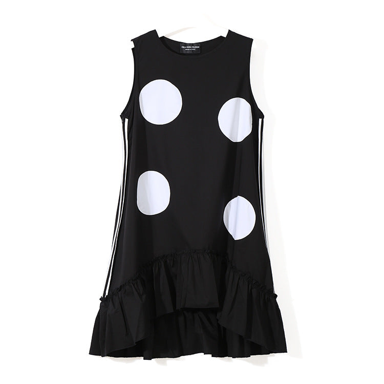 Simple Design Sleeveless Irregular Summer Sleeveless Dresses-Dresses-Black-One Size-Free Shipping at meselling99