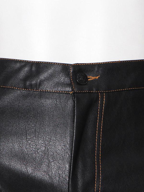 Stylish Black&Khaki Smooth Split-Side Empire Wide Leg Pants-Pants-Free Shipping at meselling99