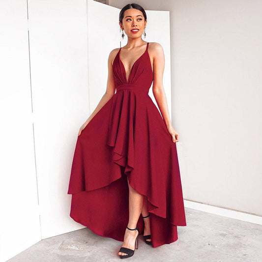 Sexy Backless Bandage Party Dresses for Women-Dresses-Wine Red-S-Free Shipping at meselling99