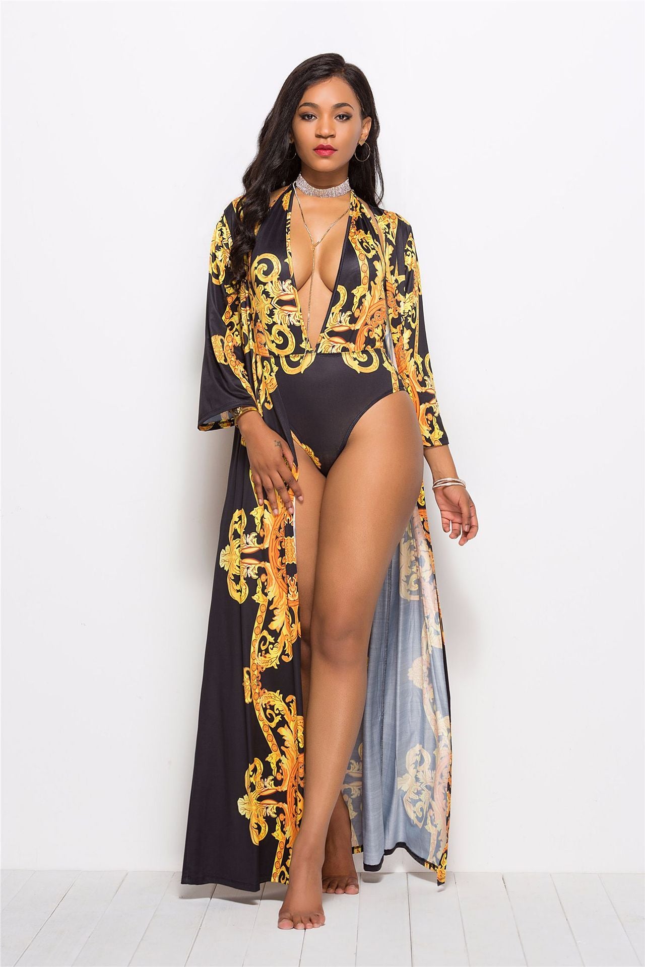 Sexy Fashion Summer Beach One Piece Bikini+cover Ups-Cover Ups-Free Shipping at meselling99