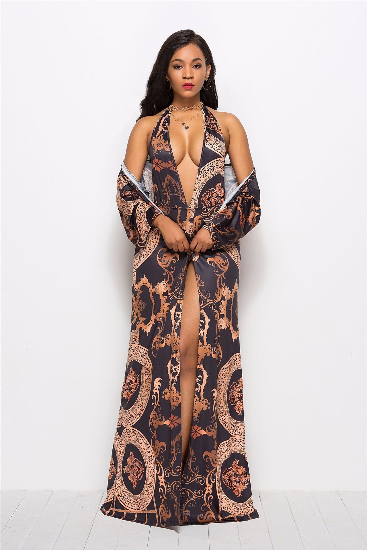 Fashion Sexy Print One Piece Swimwear+ Beach Cover Ups-Cover Ups-Free Shipping at meselling99