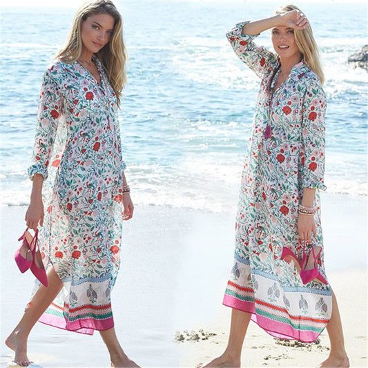 Chiffon Summer Holiday Beach Romper Cover Up Dresses-The same as picture-One Size-Free Shipping at meselling99