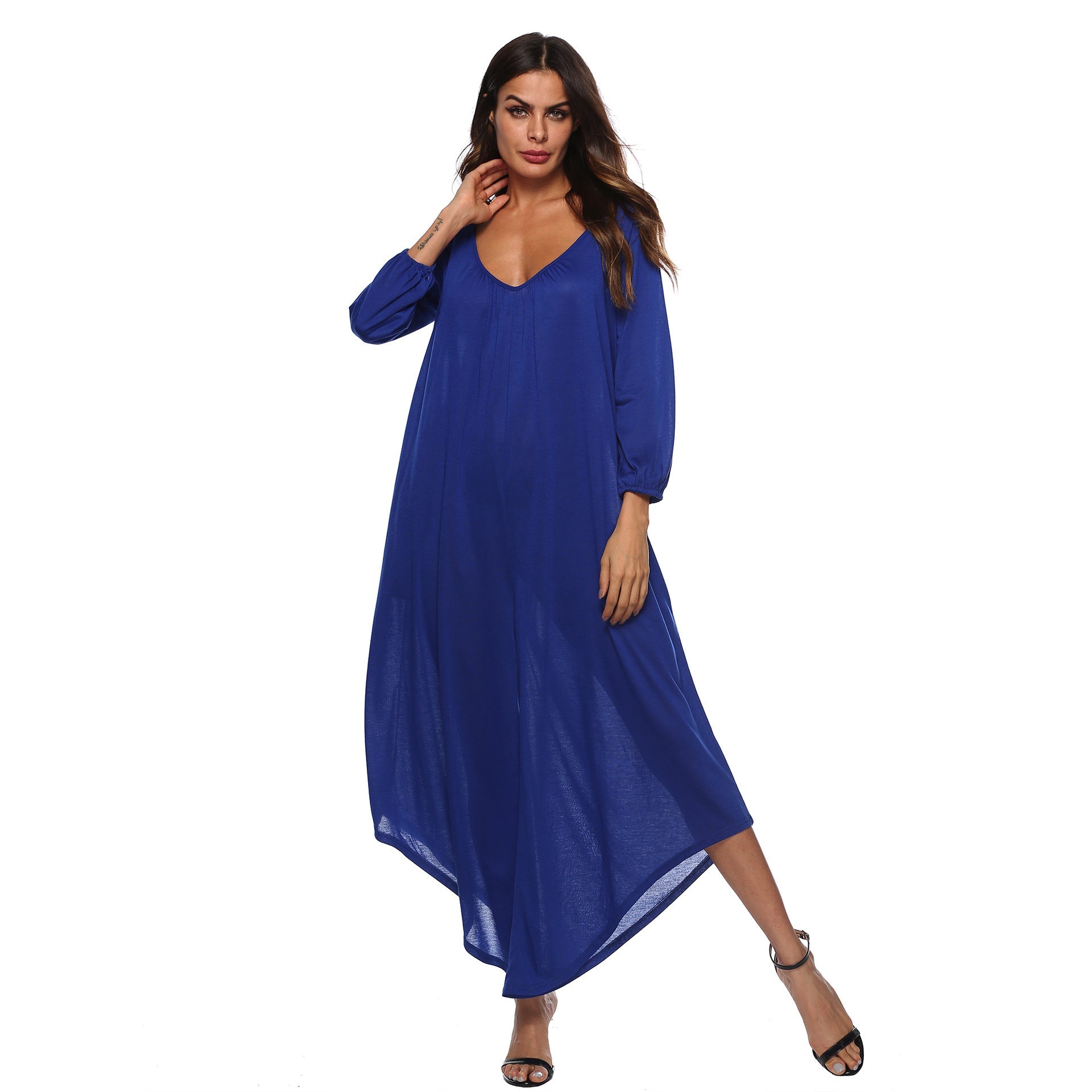 Sexy Deep V Neck Backless Jumpsuits for Women-Jumpsuits & Rompers-Blue-S-Free Shipping at meselling99