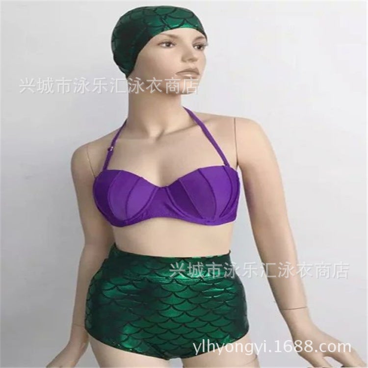 Sexy Mermaid Design High Waist Women Two Pieces Swimsuits-Swimwear-Free Shipping at meselling99