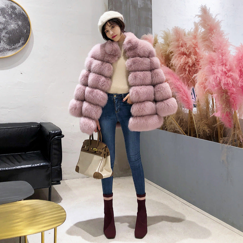 Fashion Leather with Fur Long Sleeves Winter Coats for Women-Coats & Jackets-Free Shipping at meselling99