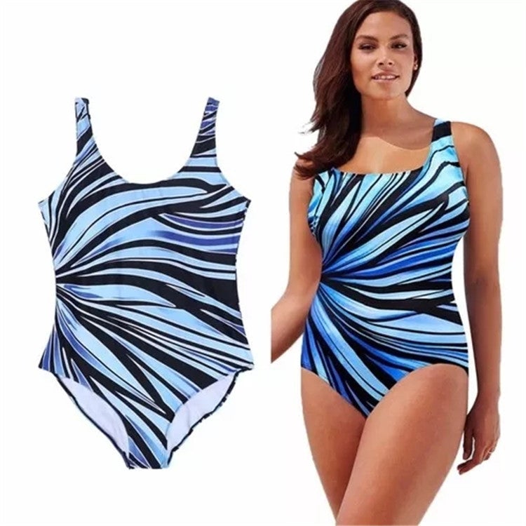 Sexy Women Striped Plus Sizes Women One Piece Swimwear-Swimwear-Free Shipping at meselling99