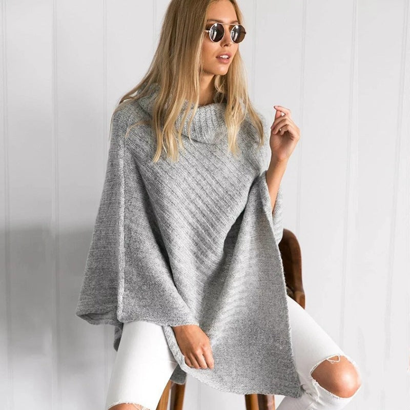 Plus Size Knitting Irregular Batwing Cape Sweaters--Free Shipping at meselling99