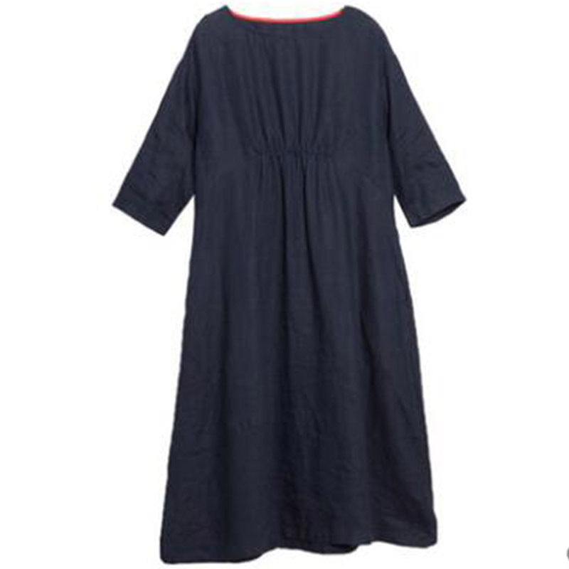Vintage Linen Long Sleeves Dresses-Dresses-Free Shipping at meselling99