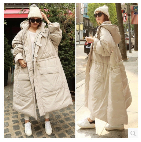 Warm Cotton Plus Sizes Women Long Overcoats-Outerwear-Ivory-S-Free Shipping at meselling99