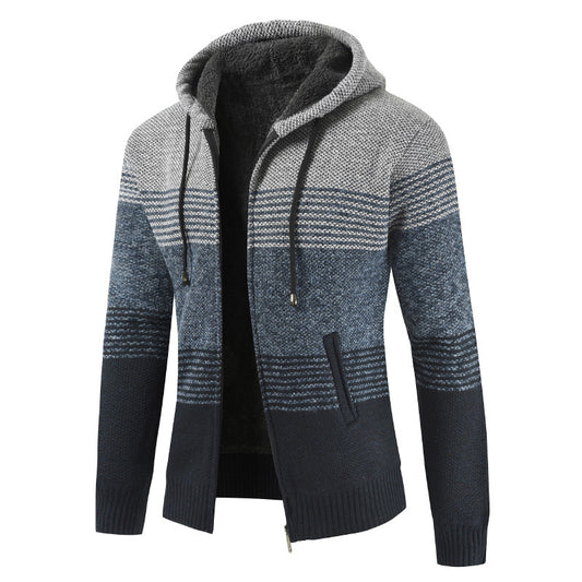 Leisure Men Warm Winter Knitting Cardigan Sweaters-Men Sweaters-Light Gray-M-Free Shipping at meselling99