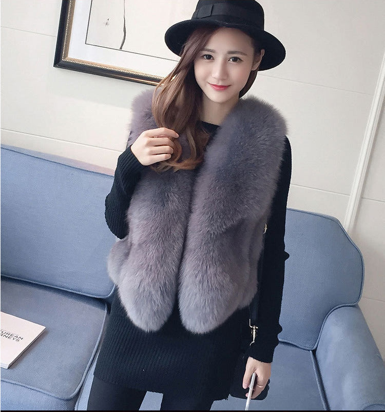Fashion Women Artificial Fox Fur Sleeveless Vest-vest-Free Shipping at meselling99