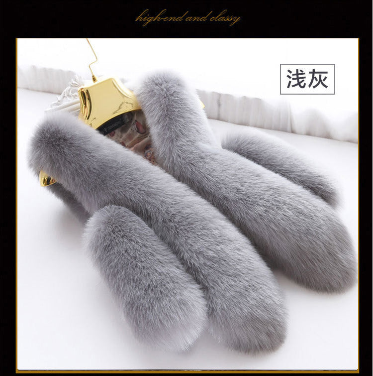 Fashion Women Artificial Fox Fur Sleeveless Vest-vest-Light Gray-S-Free Shipping at meselling99