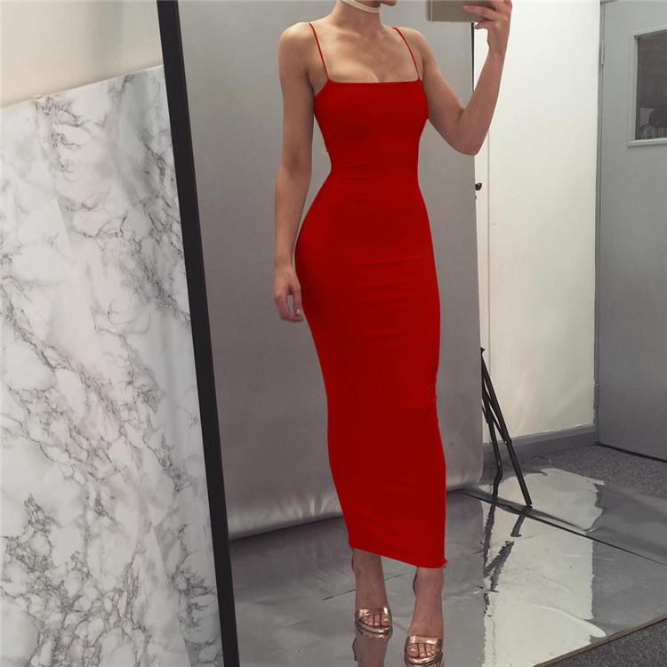 Sexy Party Long Bodycon Dresses-Sexy Dresses-Red-S-Free Shipping at meselling99