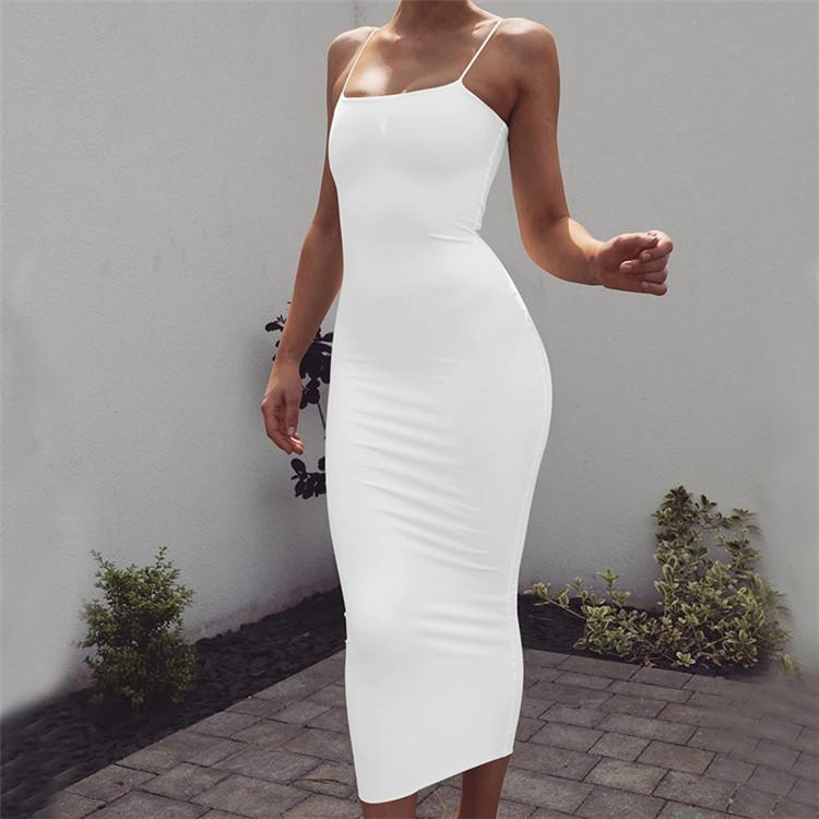 Sexy Party Long Bodycon Dresses-Sexy Dresses-White-S-Free Shipping at meselling99