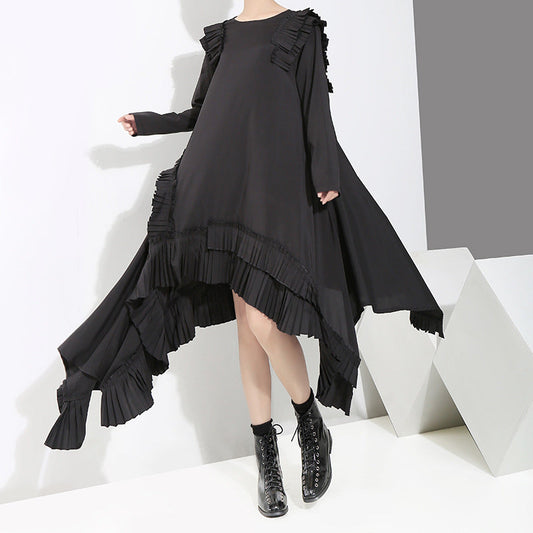 Designed Irregular Long Dresses-Dresses-Black-One Size-Free Shipping at meselling99
