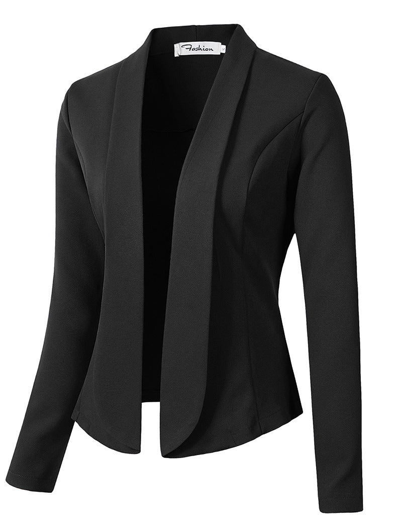 Leisure Women Long Sleeves Blazer Coat-Shirts & Tops-Black-S-Free Shipping at meselling99