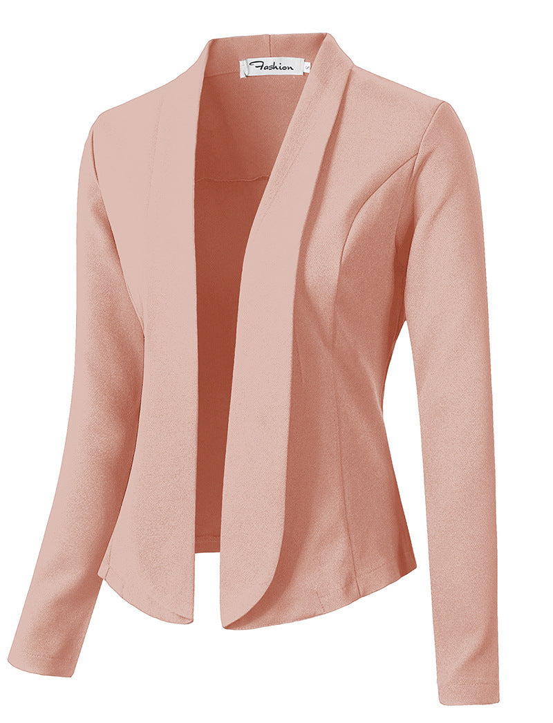 Leisure Women Long Sleeves Blazer Coat-Shirts & Tops-Pink-S-Free Shipping at meselling99