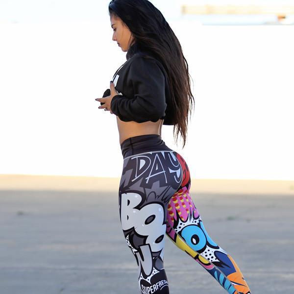 Cartoon Little Monsters High Waist Yoga Leggings-Activewear-Free Shipping at meselling99