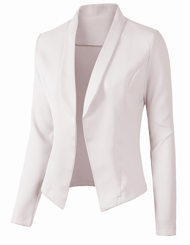 Leisure Women Long Sleeves Blazer Coat-Shirts & Tops-White-S-Free Shipping at meselling99