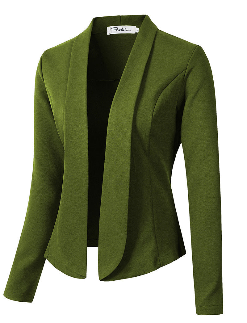 Leisure Women Long Sleeves Blazer Coat-Shirts & Tops-Army Green-S-Free Shipping at meselling99