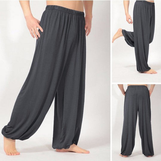 Casual Men's Yoga Cotton Cozy Pants-Men Yoga Pants-Dark Gray-S-Free Shipping at meselling99
