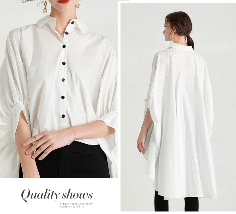 Casual Asymmetrical Plus Sizes Women Shirts Blouses-Shirts & Tops-Free Shipping at meselling99