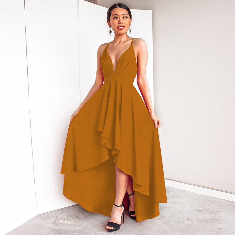 Sexy Backless Bandage Party Dresses for Women-Dresses-Yellow Orange-S-Free Shipping at meselling99