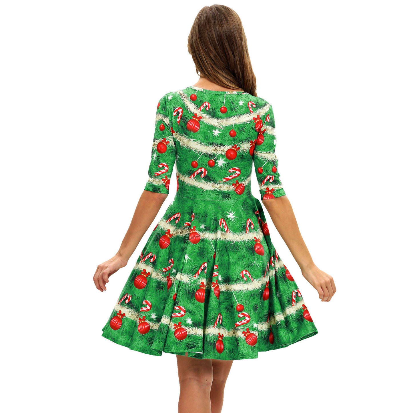 Merry Christmas Print Long Sleeves Fashion Dresses--Free Shipping at meselling99