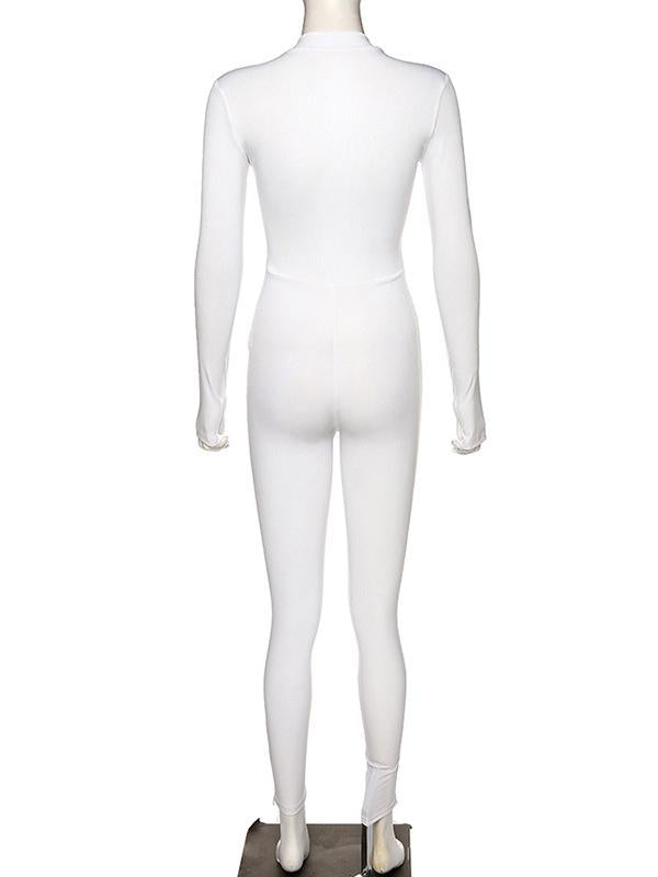 Meselling99 Solid High Waist Zipper Sports Yoga&Gym Jumpsuits-Yoga&Gym Jumpsuits-Free Shipping at meselling99