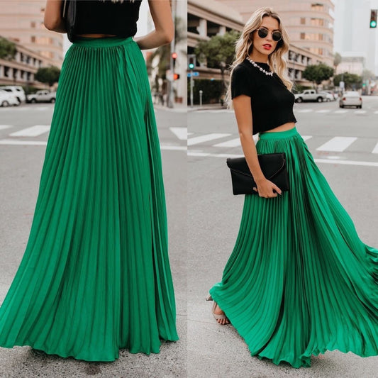 Plus Size High Waist Pleated Skirt--Free Shipping at meselling99