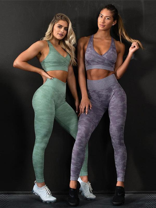 Meselling99 Criss Cross Printed Tanks And Leggings Yoga Suits-Yoga&Gym Suits-Free Shipping at meselling99