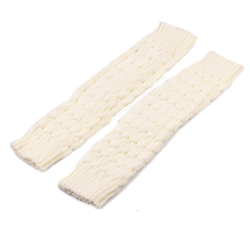 2 Pairs/set 40 cm Long Knitted Socks for Women-socks-White-One Size-Free Shipping at meselling99