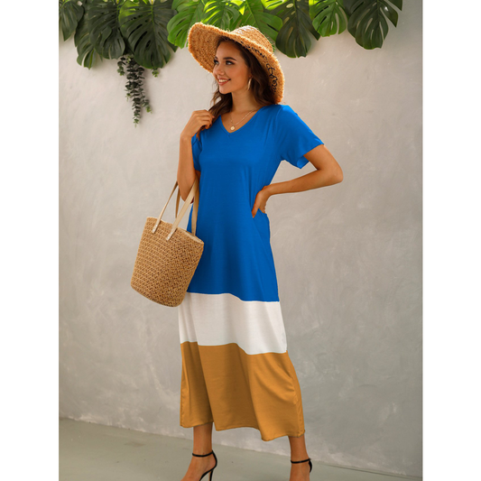 Summer Women Short Sleeves Long Maxi Dresses-Maxi Dresses-Free Shipping at meselling99
