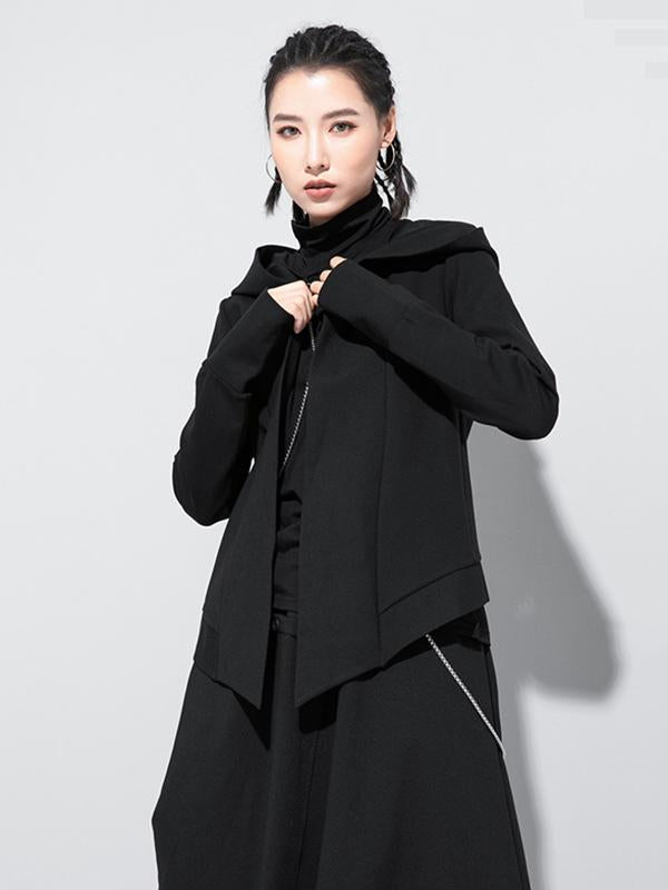 Meselling99 Original Solid Hooded Outerwear-Outwears-BLACK-M-Free Shipping at meselling99