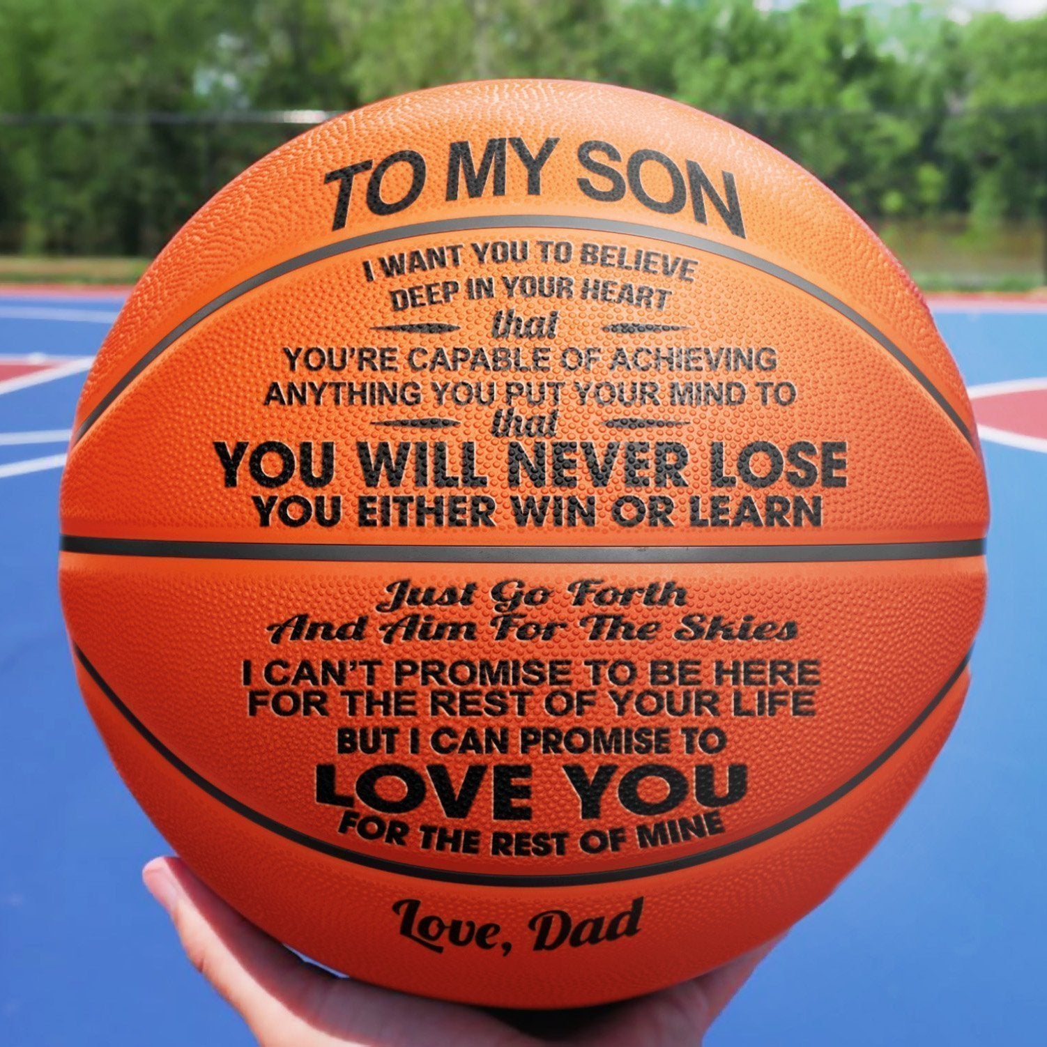 Meselling99 Dad to Son - U Will Never Lose-basketball-Deflated Basketball-Free Shipping at meselling99