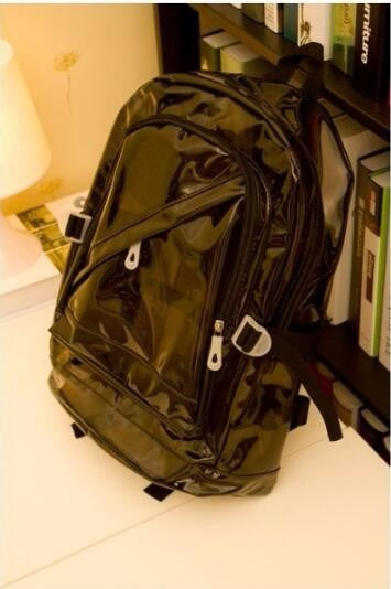 2020 waterproof women PVC backpacks candy color transparent student backpacks-black-Free Shipping at meselling99