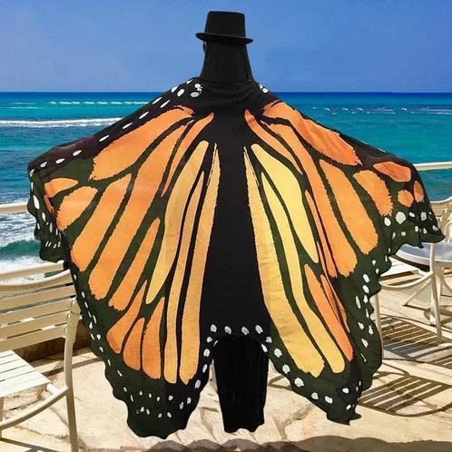 Meselling99 Chiffon Beach Butterfly Wing Print Shawl For Women-Maxi Dresses-5-Free Shipping at meselling99