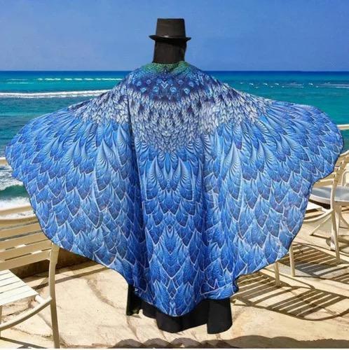Meselling99 Chiffon Beach Butterfly Wing Print Shawl For Women-Maxi Dresses-4-Free Shipping at meselling99